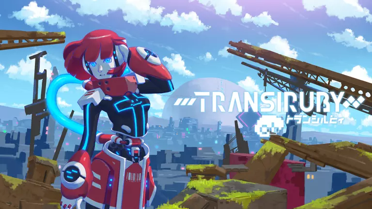 Transiruby game artwork featuring the cyborg protagonist Siruby