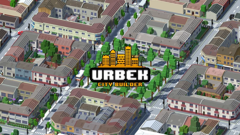 Urbek City Builder game screenshot with logo