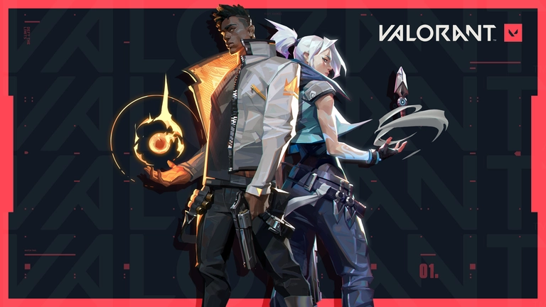 Valorant game artwork featuring agents Phoenix and Jett