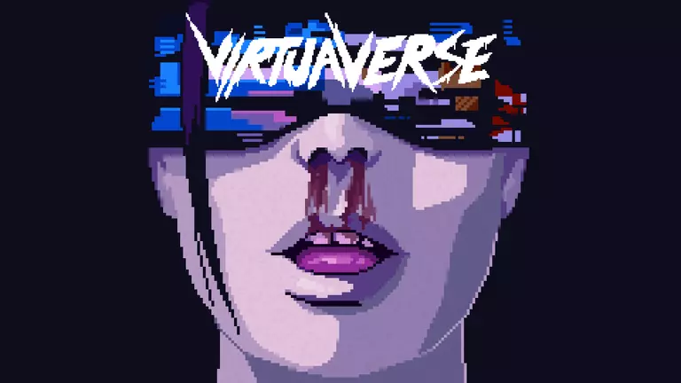 VirtuaVerse game art showing player with a bloody nose.
