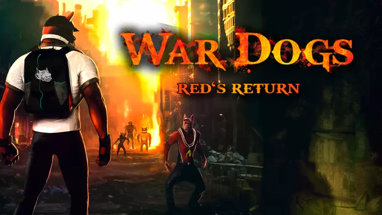 WarDogs: Red's Return game art showing a player standing in an alley and about to fight.