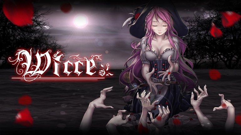 Wicce game art showing a player using her magic powers.