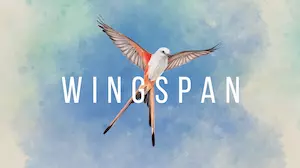 Wingspan game art showing blue background and soaring bird.