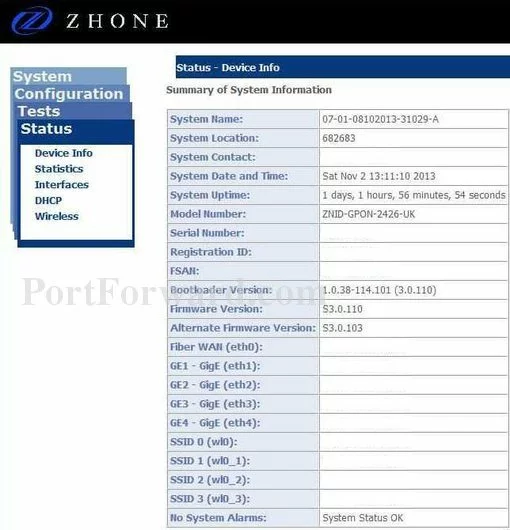 Zhone ZNID-GPON-2426-UK