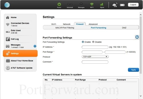 ZTE Z700A Port Forwarding