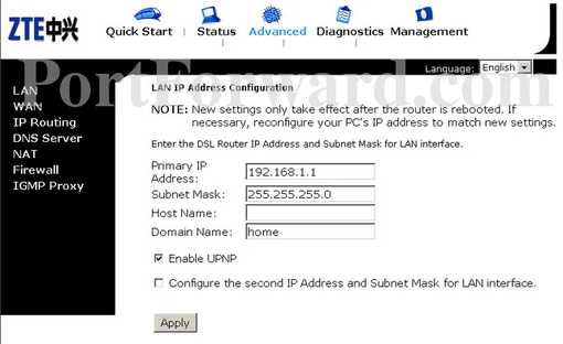 ZTE ZXDSL831v4.1