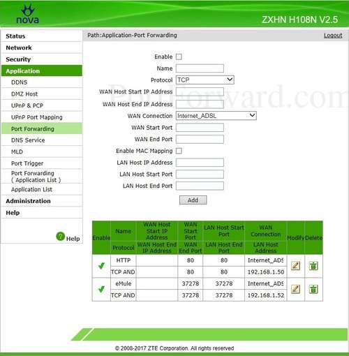 Zte Zxhn H108n Router Port Forwarding Instructions