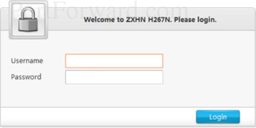 ZTE ZXHN H267N login
