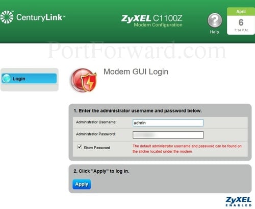 Opening Ports in a ZyXEL C1100Z Router